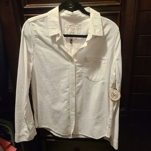 Womans white Oxford button down